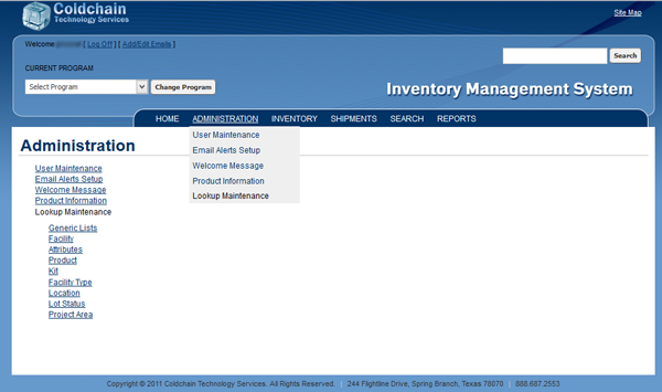 inventory management system - ims users control